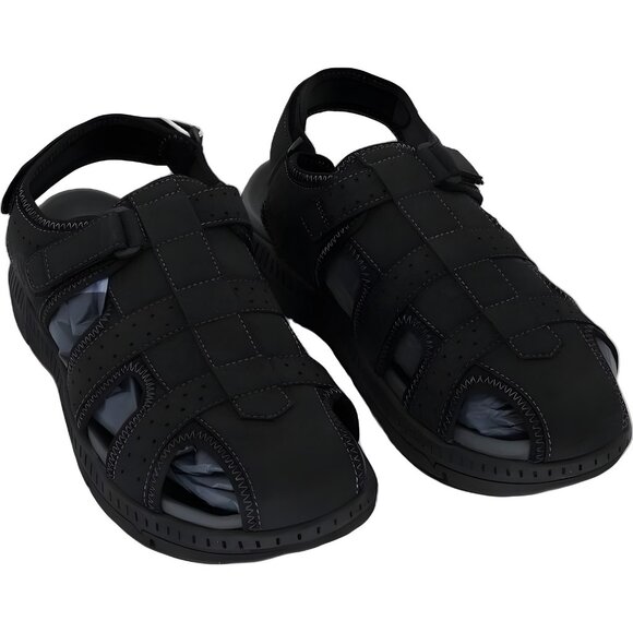 Nunn Bush Laguna Closed-Toe Fisherman Sandals Black Men US 9M